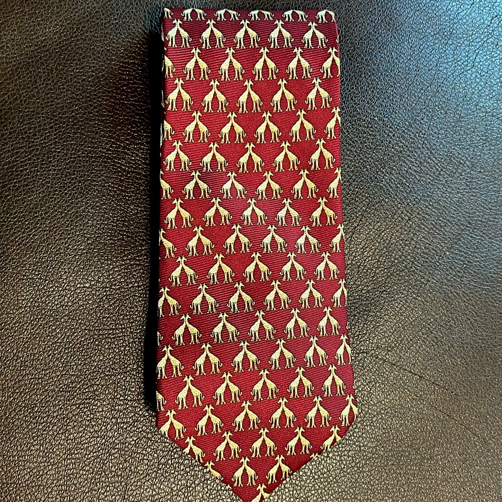 Giraffe Necktie  Silk  Handmade  Fathers Day Gift Tie